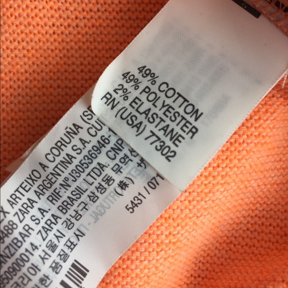 Zara Knit Neon Orange Top - Size M - Picture 5 of 5